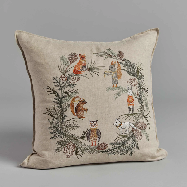 Tree Trimmers Wreath Pillow