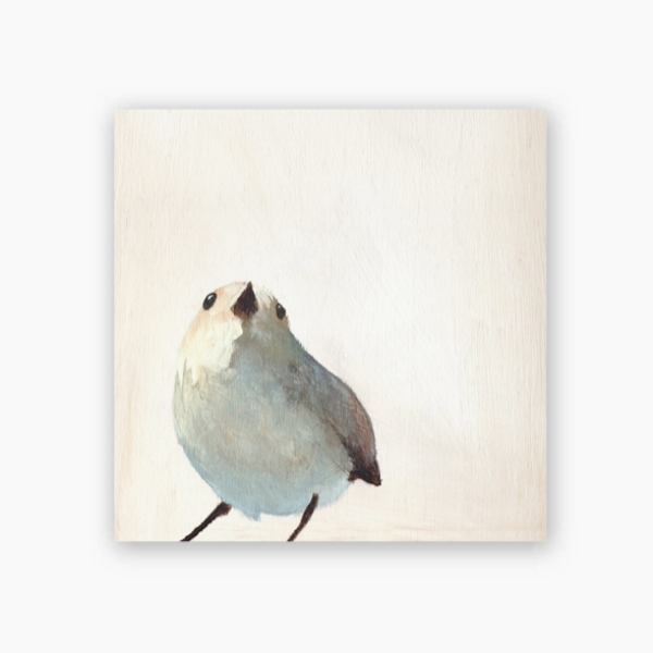 White Warbler Wood Wall Art