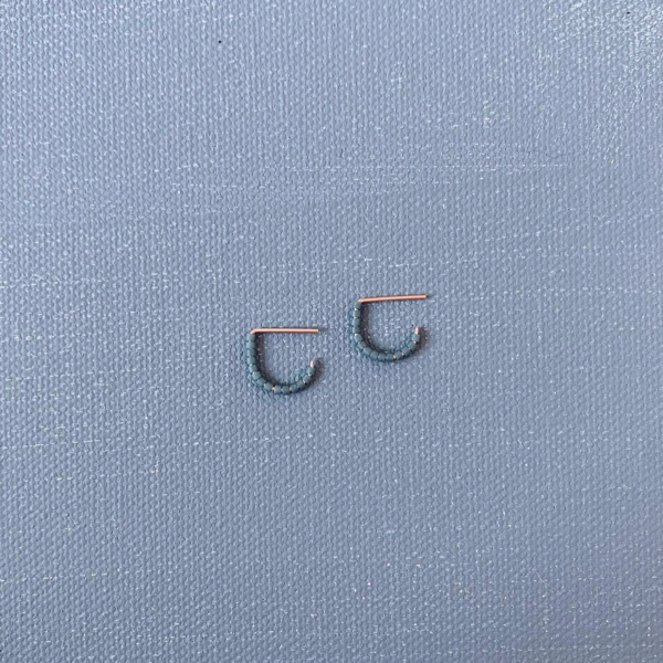 Tiny Huggie Earring in Slate Gray