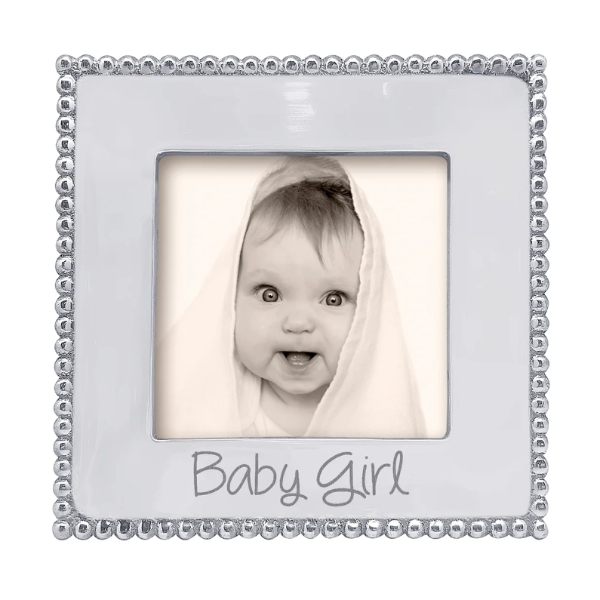 Baby Girl 4x4 Beaded Frame