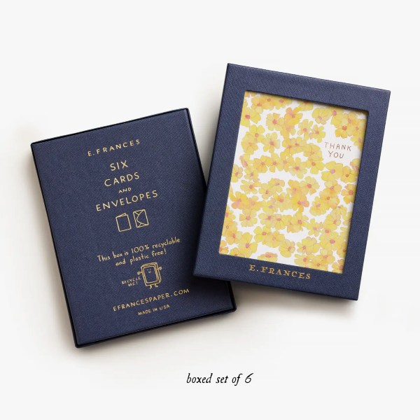 Yellow Flowers Thank You Boxed Cards
