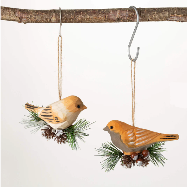 Winter Wood Bird Ornament