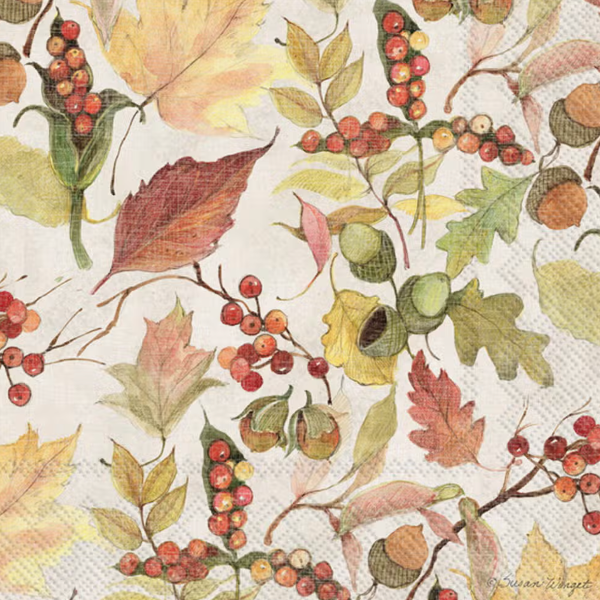 Leaves and Berries Cocktail Napkins