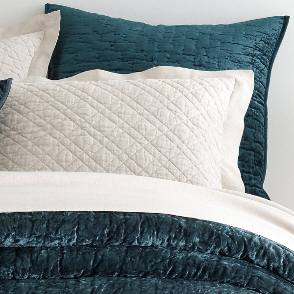 Matte Velvet Quilted Sham - Juniper