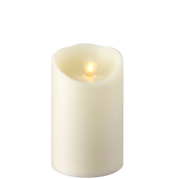 3.5"x5.5" Moving Flame Ivory LED Pillar Candle