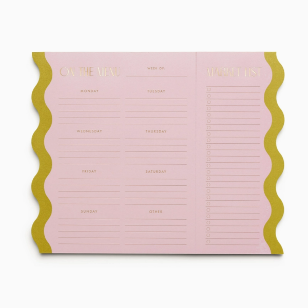 Magnetic Meal Planner Notepad in Pink + Chartreuse