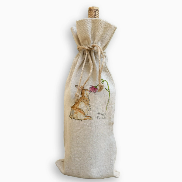 Bunny & Flower Wine Bag
