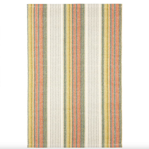 Sloane Stripe Sprout Handwoven Cotton Rug