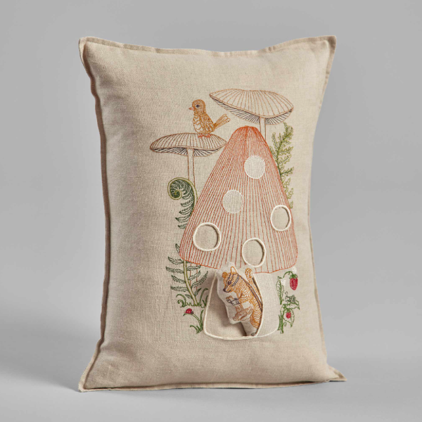 Mushroom House Pocket Pillow