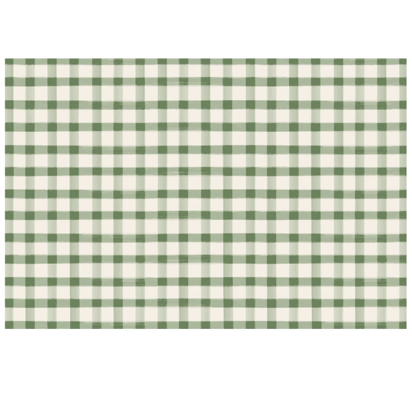 Dark Green Painted Check Placemats