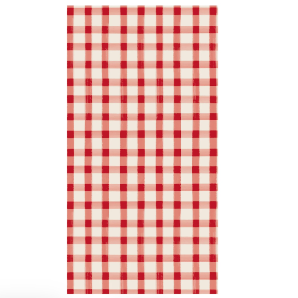 Red Painted Check Guest Napkins