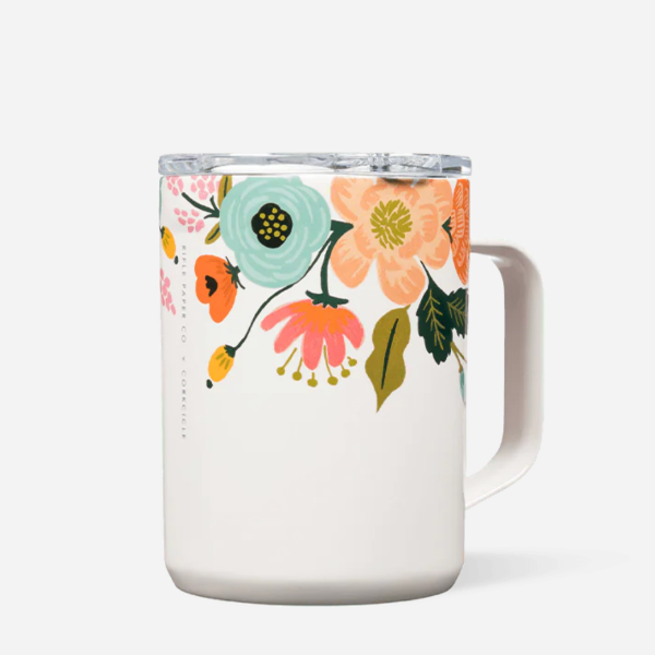 Rifle Paper 16oz Mug-Gloss Cream Lively Floral