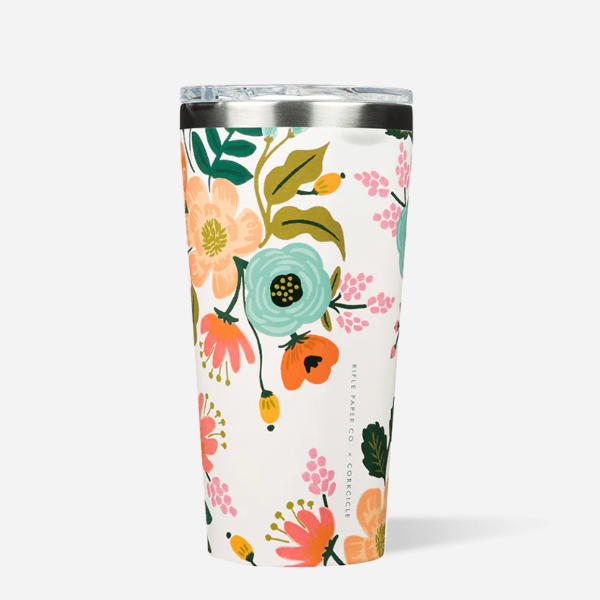 Rifle Paper 16oz Tumbler-Gloss Cream Lively Floral