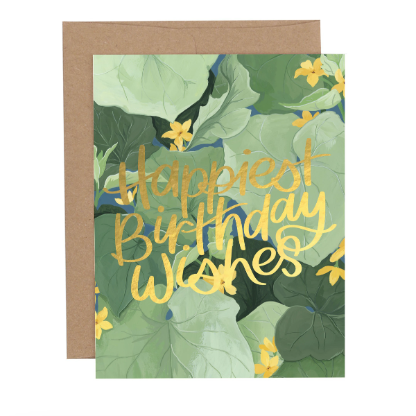 Squash Leaves Birthday Card