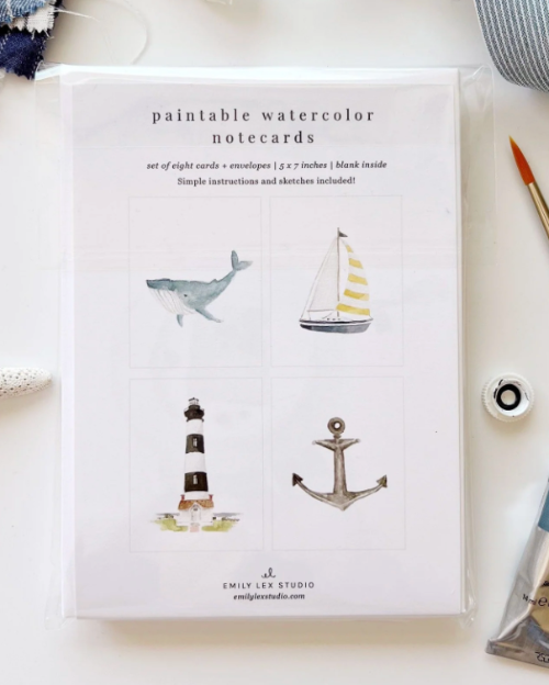 Seaside Paintable Notecards