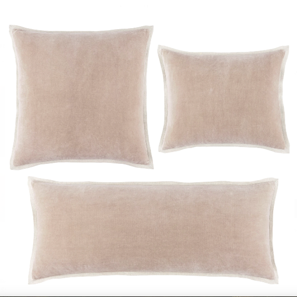 Gehry Velvet/Linen Pillow-Stone