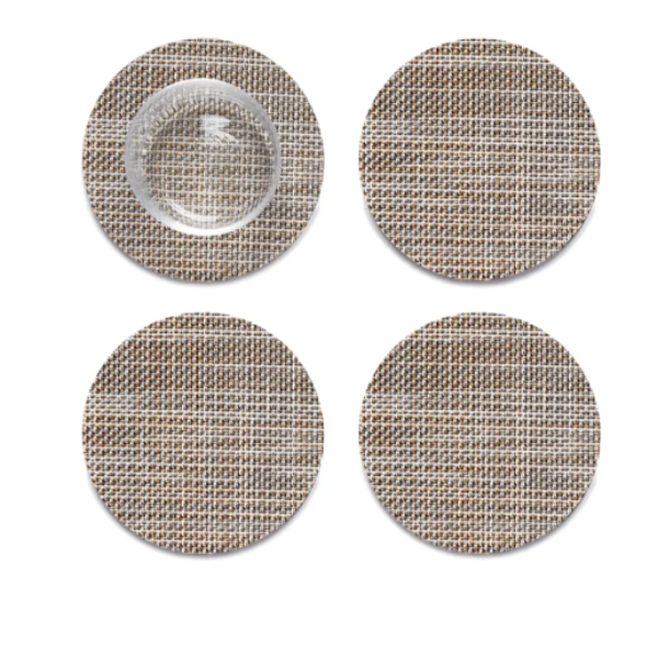 Mini Basketweave Backed Coasters 4 Pack