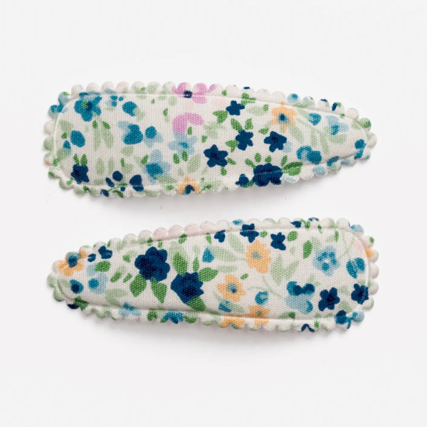 Quincy Navy Blue Floral Hair Clips