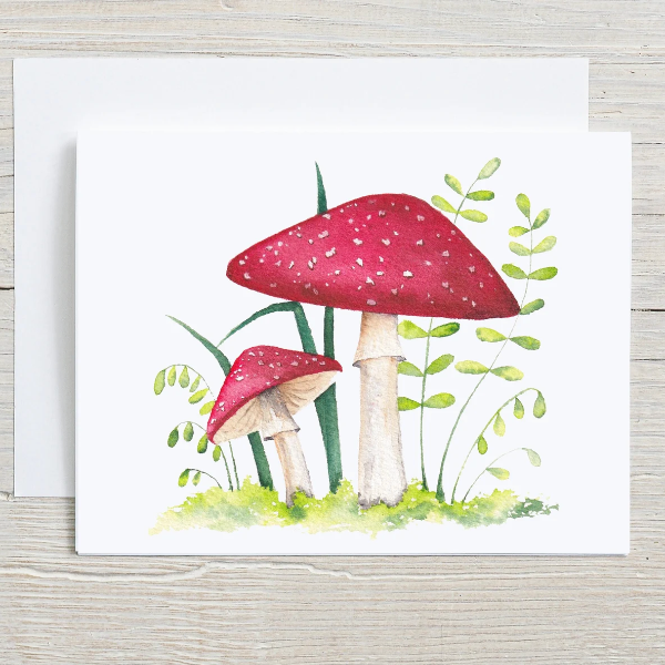 Red Mushrooms Card