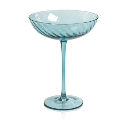 Savoy Optic Swirl Glassware - Blue Cocktail Glass (set of 4)