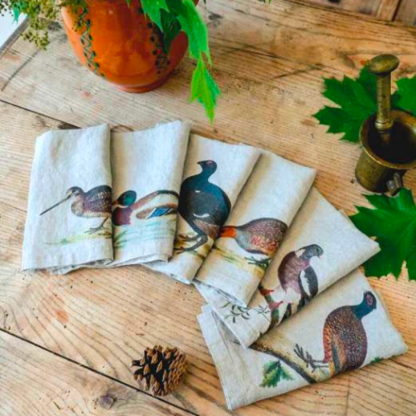 Forest Birds Set/6 Napkins