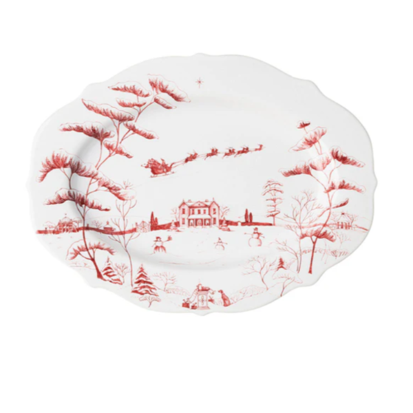 Country Estate Winter Frolic Ruby 15" Platter