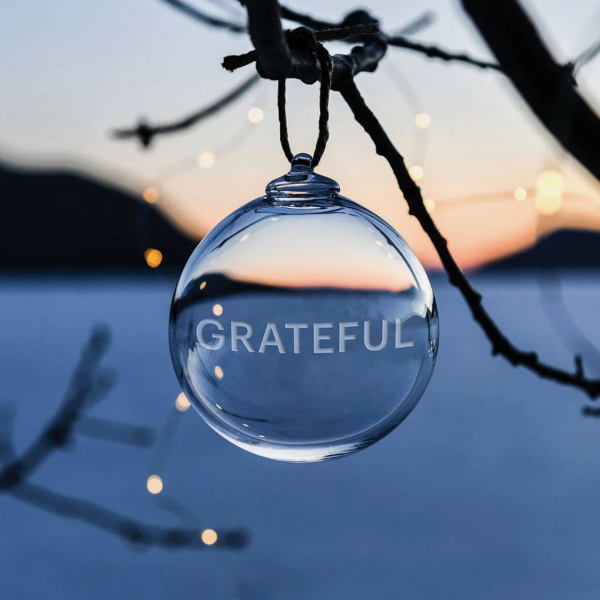 "Grateful"  Engraved Round Ornament