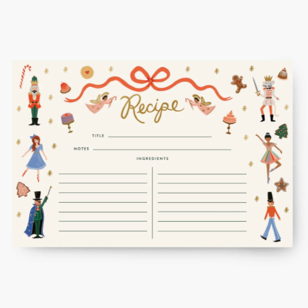 Nutcracker Recipe Cards