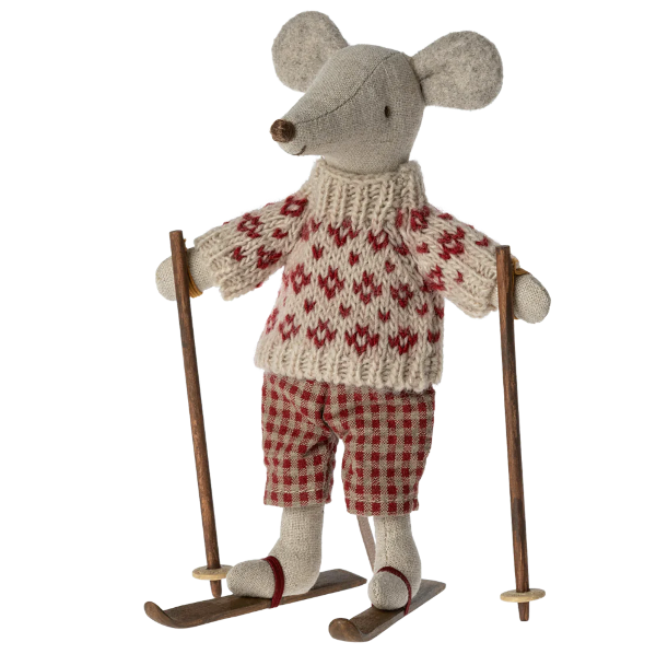 Winter Mouse with Ski Set, Mom