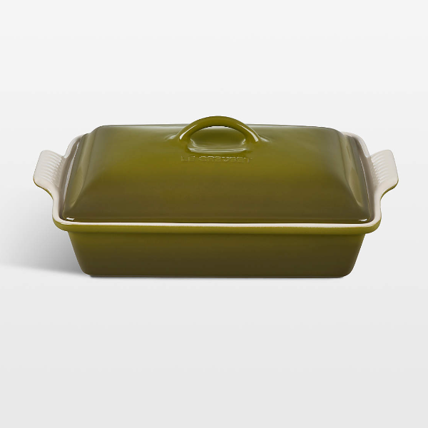 Heritage 4 Qt. Covered Rectangular Casserole: Olive