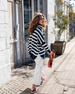 Catalina Turtleneck Sweater: Light Navy Stripes