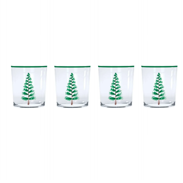 Woodland Trees Suite of 4 Double Old Fashion Glasses