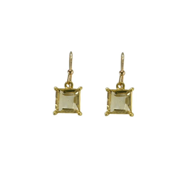 Square Citrine earrings