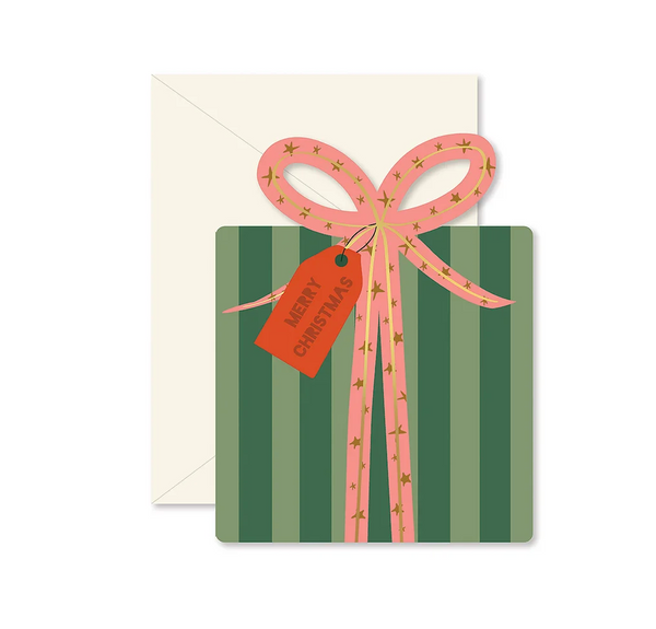 Christmas Gift die-cut folded Greeting Card