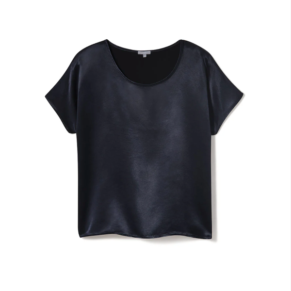 Roxxy Satin Boxy Tee Navy