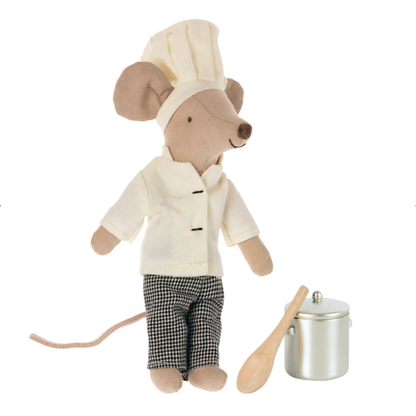 Chef Mouse with Soup Pot & Spoon