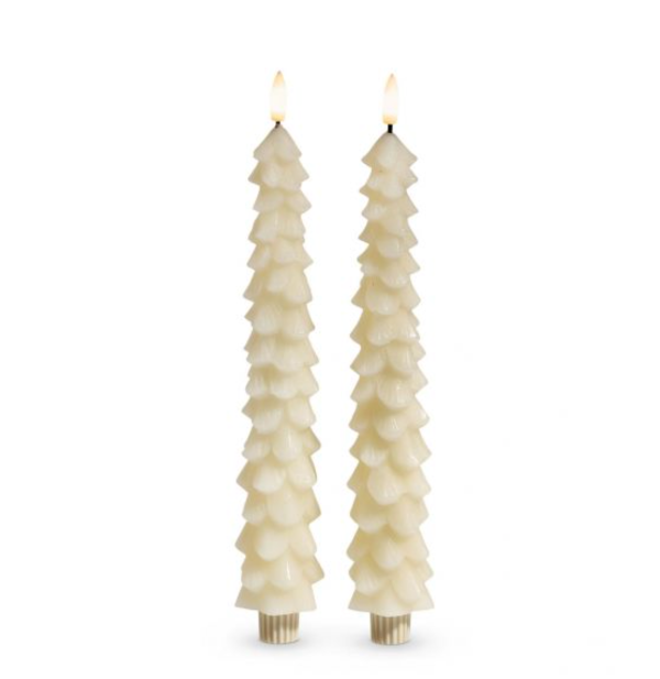 Ivory Tree Taper Candles Set/2
