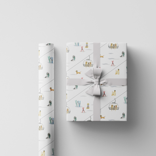 Gift Wrap Holiday - Ski Dogs Set of 3