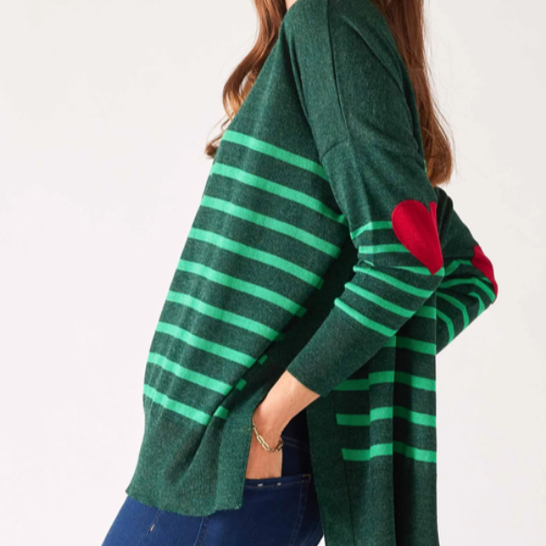 Amour Sweater: Alpine & Clover Stripe