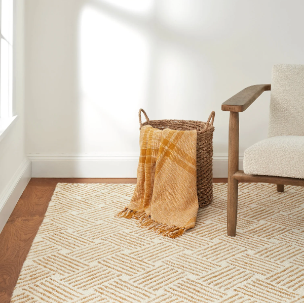 Layers Ochre Wool Rug