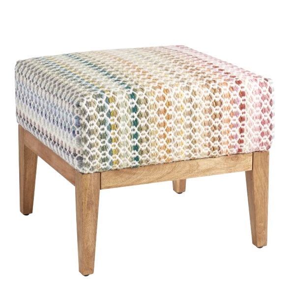 Freida Square Rug Bench in Poppy Multi