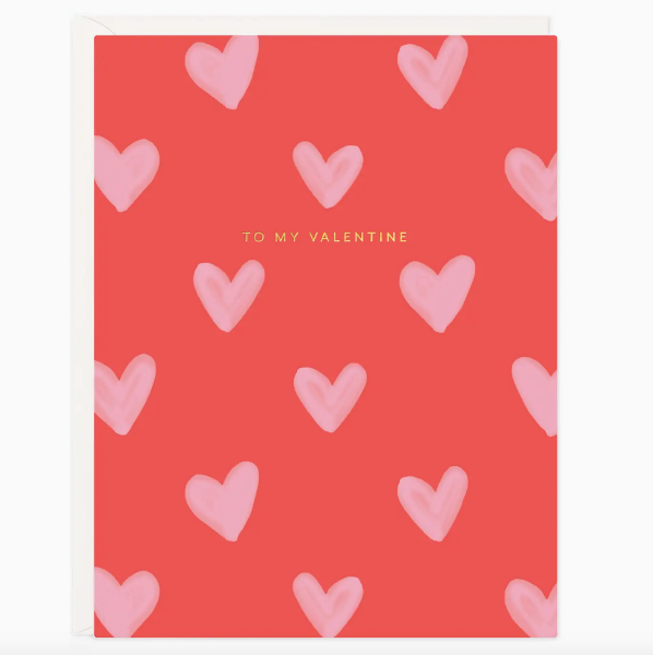 My Valentine Pink Hearts Card