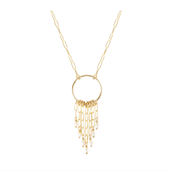 Hana Pearl Fringe Necklace