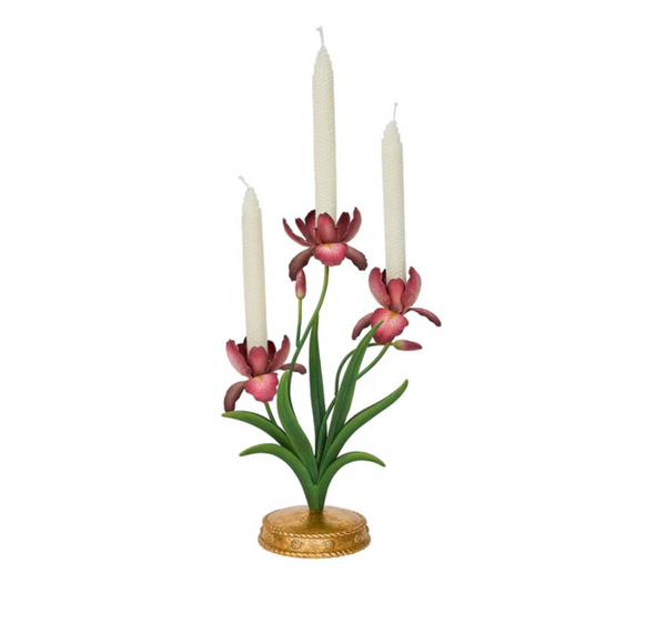 Meadow Walk Iris 14" Centerpiece Candelabra