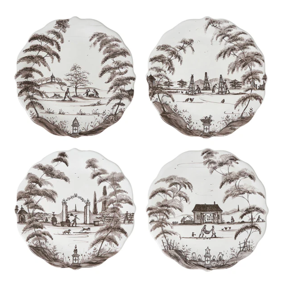 Country Estate Party Plate set/4-Flint Grey