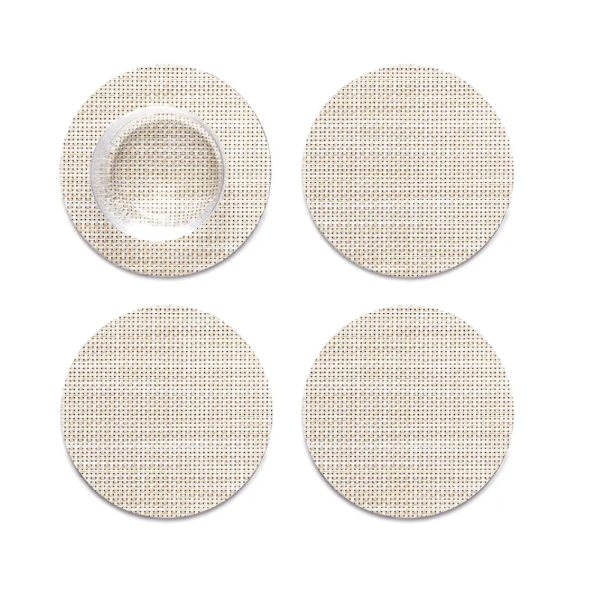 Mini Basketweave Backed Coasters 4 Pack