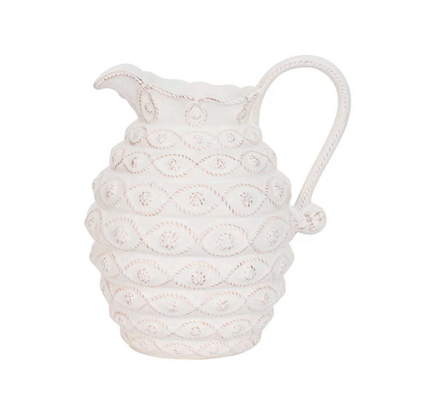 Jardins du Monde Ceramic Pitcher - Whitewash