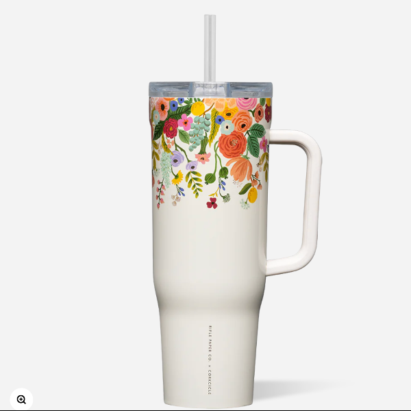 Rifle Paper Co. 40 oz. Cruiser Cup- Garden Party Cream