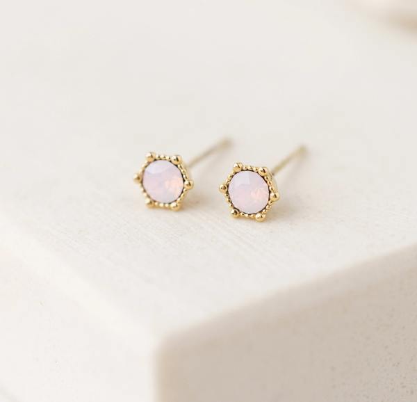 Astrid Stud Earrings in Pink Opal