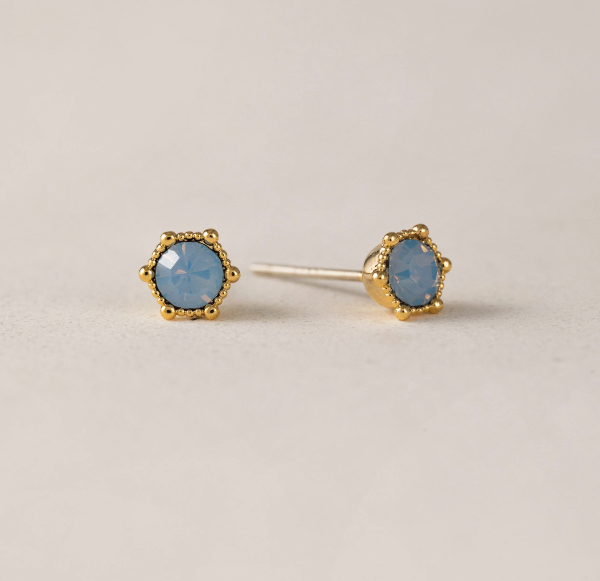 Astrid Stud Earrings in Blue Opal